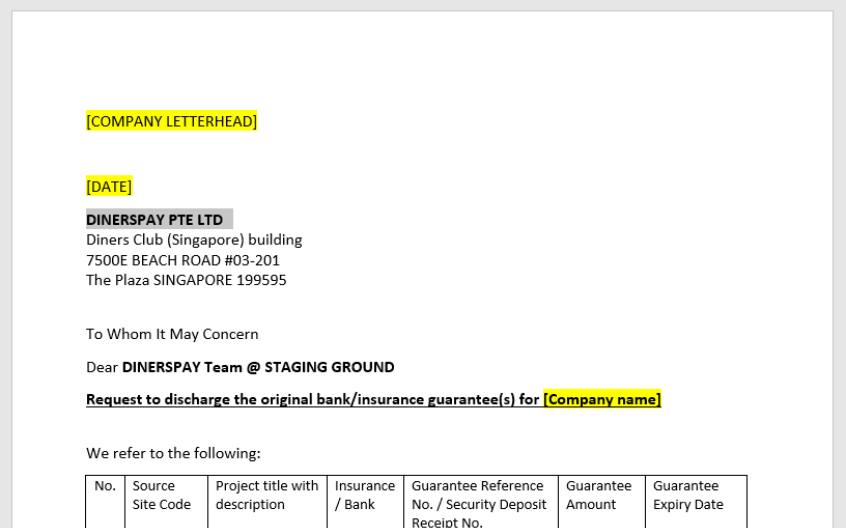 Discharge Request Letter Template