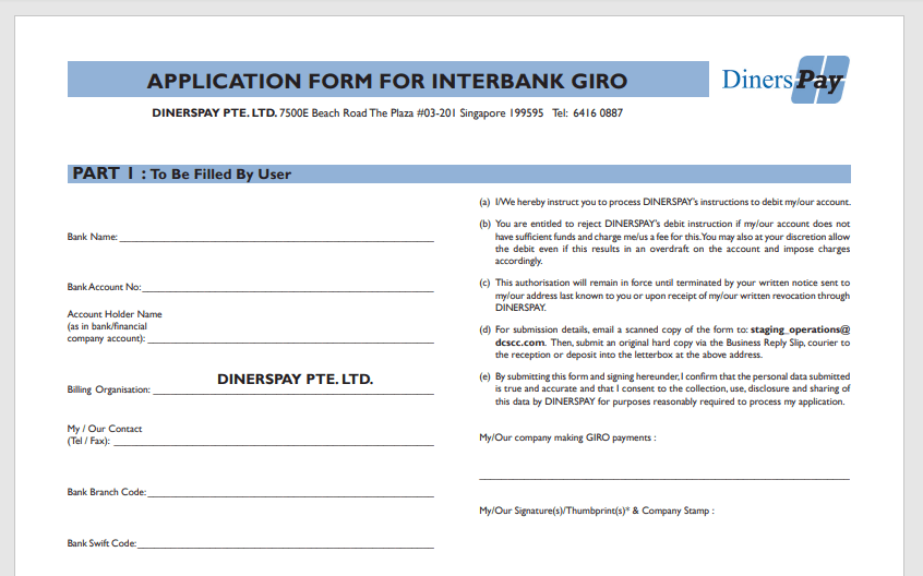 Interbank GIRO Application Form